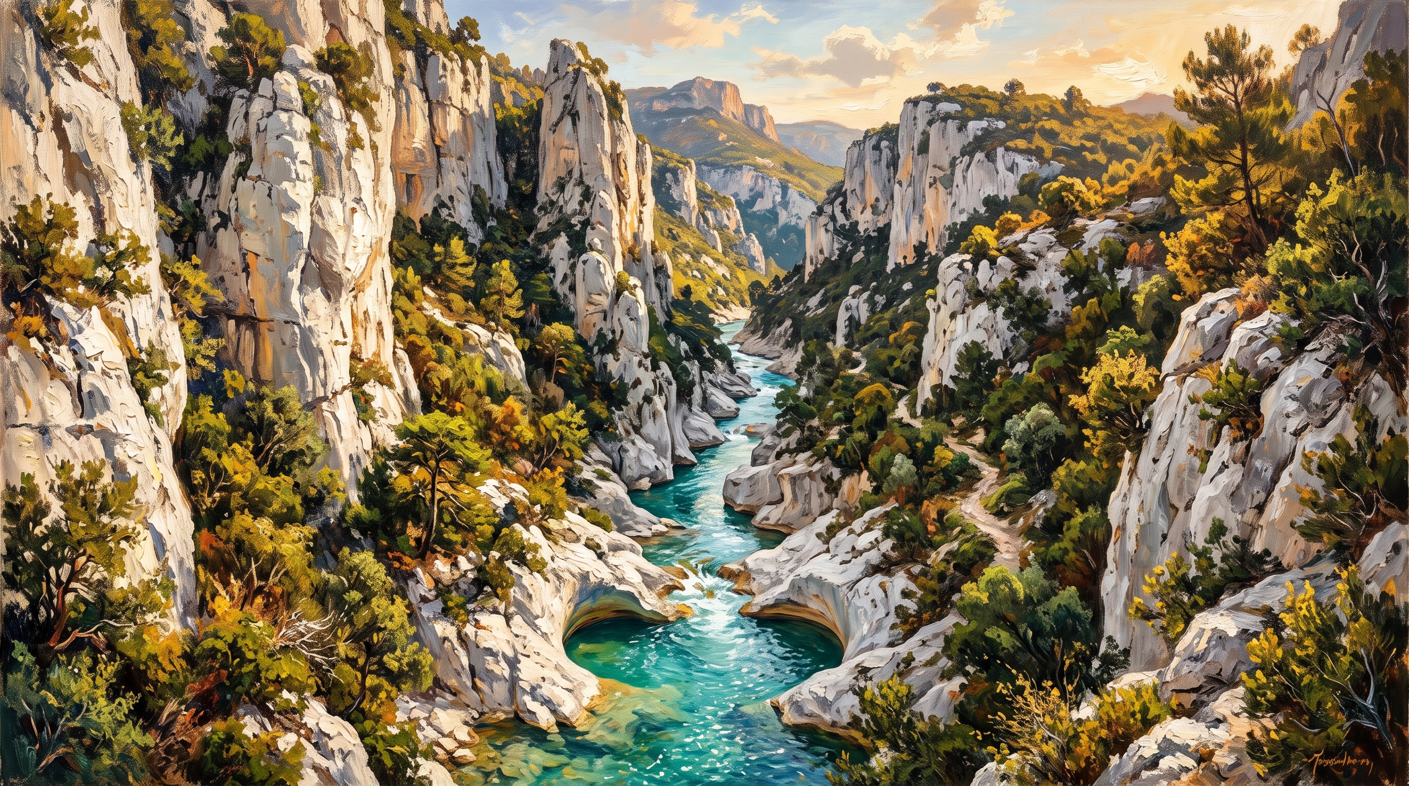 Les gorges du Destel, canyon calcaire d'Évenos, Var